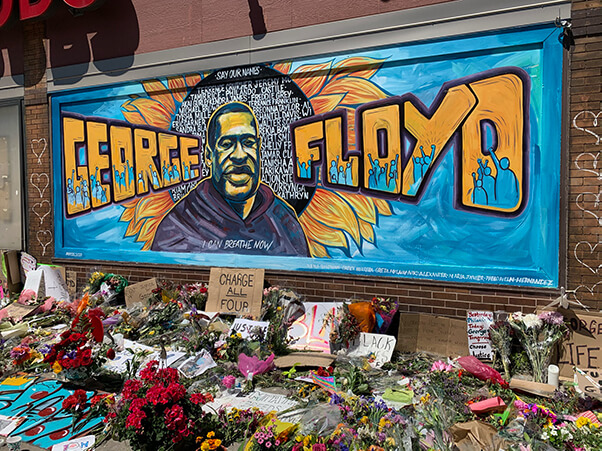 Photo of the George Floyd memorial in Minneapolis.