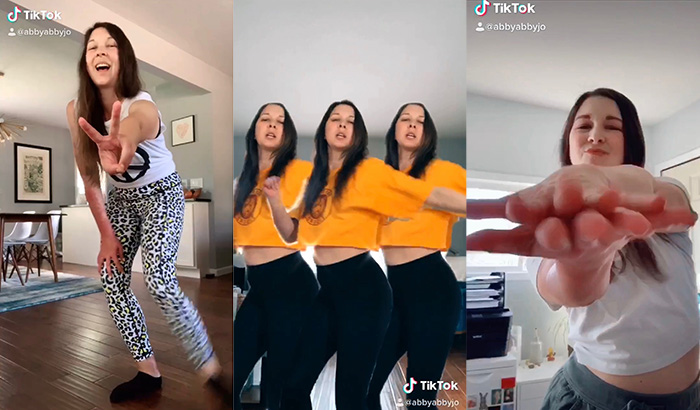 A collage of Abby on TikTok